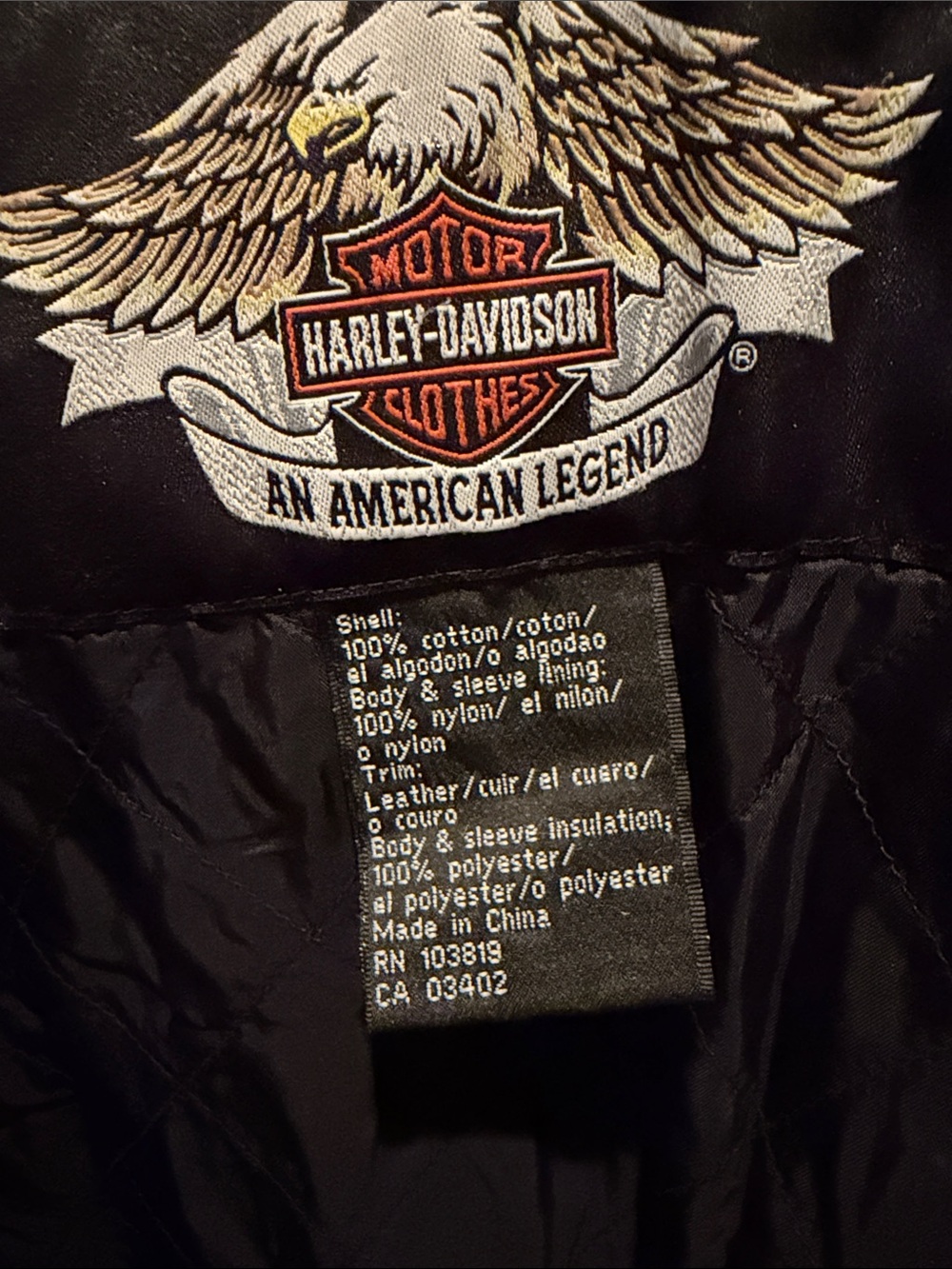 Harley-Davidson men’s Two-Tone Black and Gray Jean Jacket - Picture 9 of 9